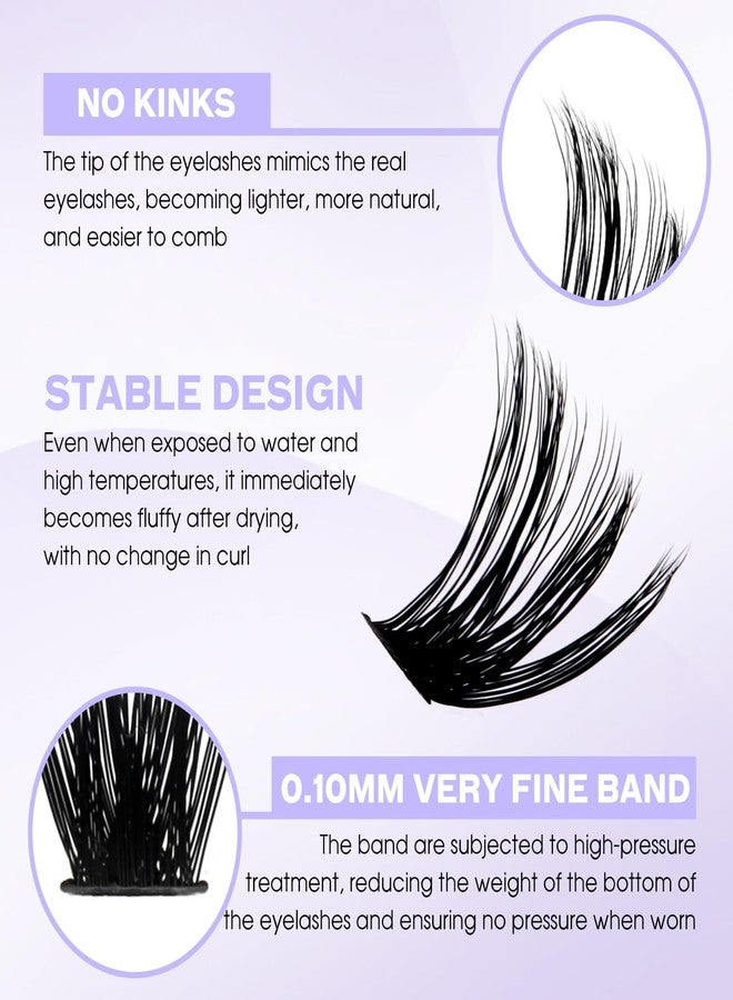 WENDY LASHES Lash Clusters 60D/80D Eyelash Clusters Fluffy DIY Lash Extensions Wispy D Curl Lashes Clusters Mixed Length 12-16mm Fluffy Individual Lash Clusters Eyelash Extensions for DIY Lashes at Home - Image 2